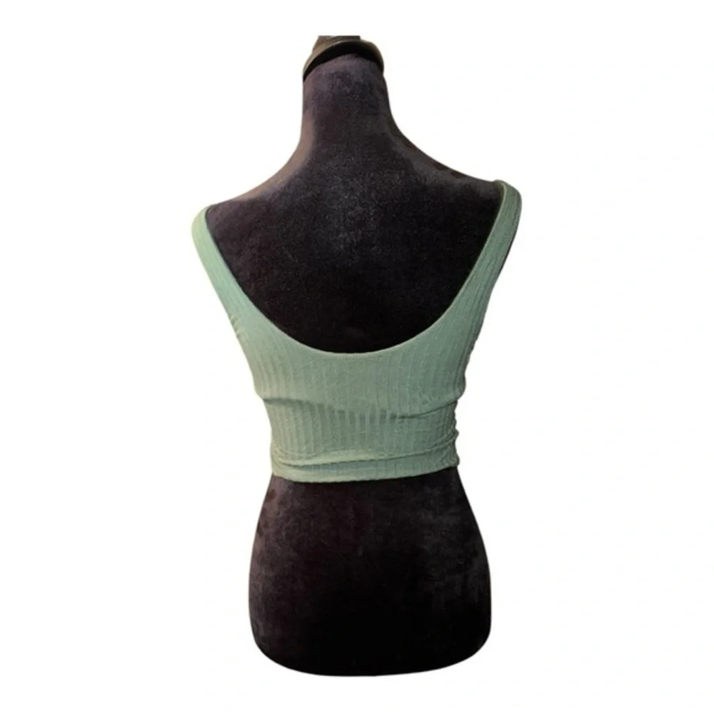 Aerie Olive Green Floral Lace‎ Longline Bralette Bra size XXS